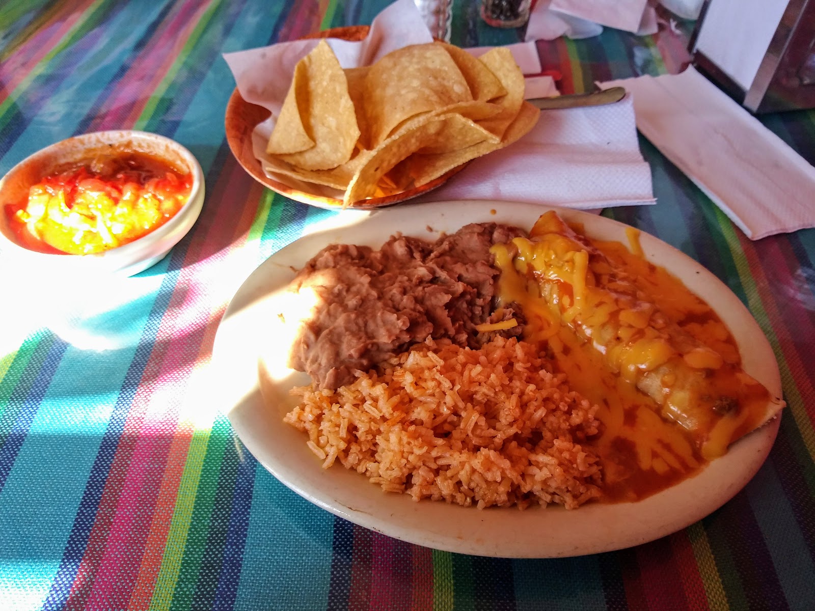 Reyna's Taco storefront and dining area